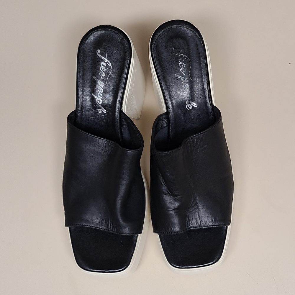 Free People Zoe Leather Platform chunky mule sandals size 41 - Picture 4 of 13